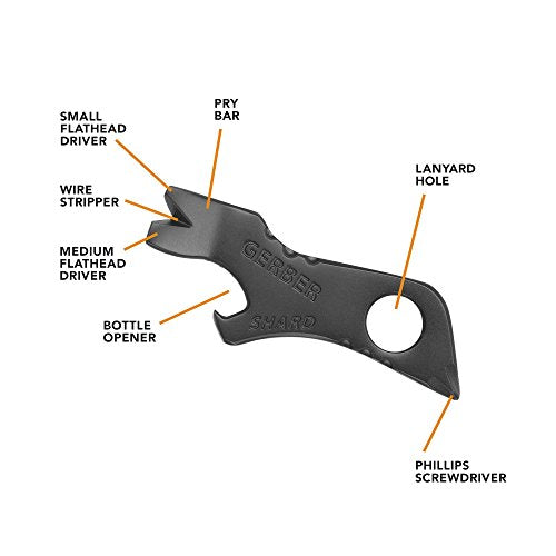Gerber Gear Shard Keychain - Multitool Keychain with Bottle Opener, Screwdriver, and Wire Stripper - EDC Gear and Equipment - Black - style: 7-in-1 Multi Tool Keychain - Black