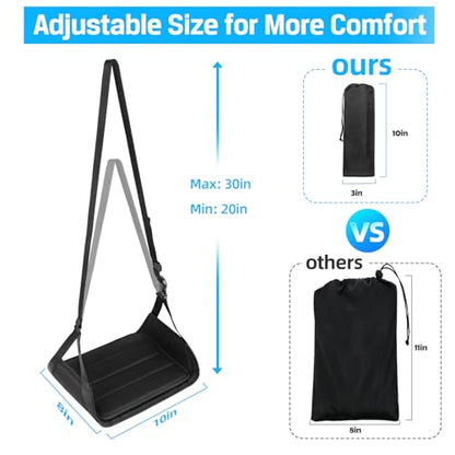 Airplane Foot Hammock for Plane Travel Essentials, Airplane Foot Rest with 2 in 1 Removable Support Pad, Adjustable Foot Hammock with Thicken Memory Foam, Foot Rest for Plane Travel Foot Leg Rest