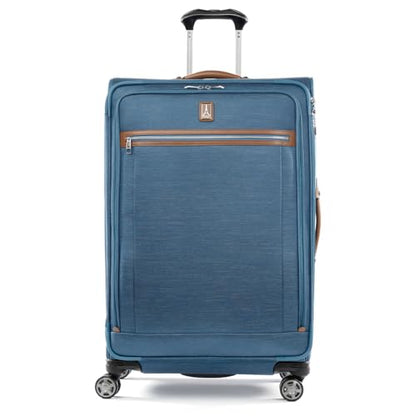 Travelpro Platinum Elite Softside Expandable Checked Luggage, 8 Wheel Spinner Large Suitcase, TSA Lock, Men and Women, Coastal Blue, Checked Large 29-Inch - color: Coastal Blue, size: Checked-Large 29-Inch