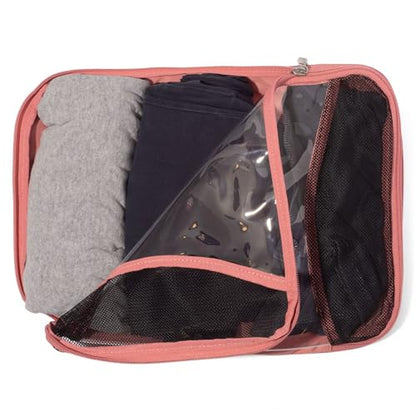 Baggallini Compression Cube 3-piece set - Lightweight Compression Packing Cubes for Travel - color: Terracotta