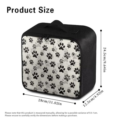 First Aid Case Empty Pet Paw Print Veterinary Medic Bag for Animal Clinics and Pet Owners Includes Secure Zipper Compartments Breathable Mesh Panels Soft Lining Washable Material - color: Pet Paw Print