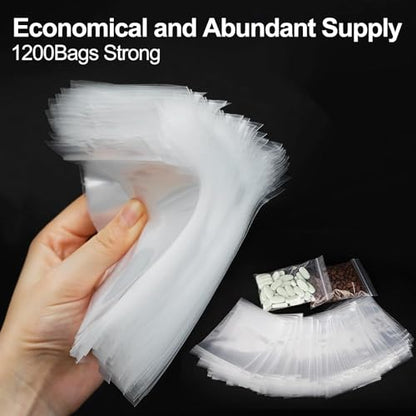 AGBOLO Small Plastic Bags, 1200ct 4"x6" Premium Small Zip Baggies Resealable, 2 Mil(2 Layer) Ultra Strong & Durable Mini Zipper Bags for Jewelry and Business - Clear - color: 4" x 6"