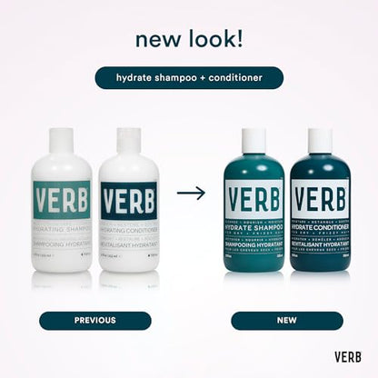 VERB Hydrate Shampoo + Conditioner Duo - Cleanses + Nourishes Dry + Frizzy Hair to Smooth + Reduce Frizz - Amber + Warm Jasmine Scent - size: 12 Fl Oz (Pack of 2)