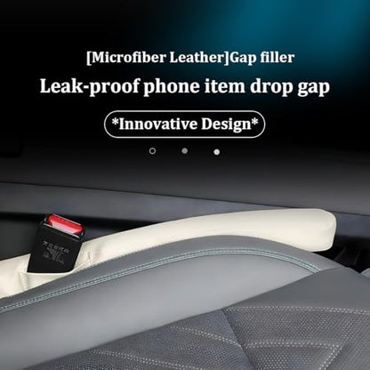 Car Seat Gap Filler, 2PCS Between Vehicle Seats Console Organizer Stop Things from Dropping, Automotive Interior Chair Gap Coverage Fill, Universal for SUV Automobile Truck (Beige) - color: Beige