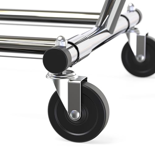 Simple Houseware Supreme Commercial Grade Clothing Garment Rack, Holds Up to 250 lbs, 50 to 75 Inches Extendable Rod, Chrome - color: Chrome, size: Commercial Grade