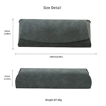 LifeArt Eyeglass Case Hard Shell, Portable Sunglass Case for Women and Men, fashionable PU Leather Eyeglass Case, Lightweight - color: 643(grey)