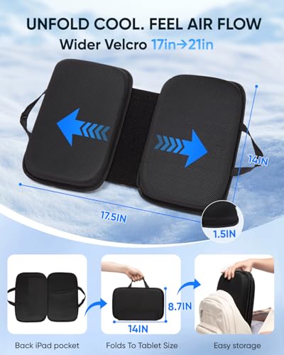 Gel Memory Foam Cushion for Office Chairs and Car Travel | Cooling Gel Layer, Foldable Portable, Non-Slip Bottom, For Office Chair, Car Seat, Travel