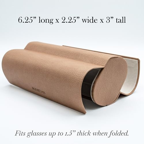 Eyeglass and Sunglass 2-Compartment Travel Case - color: Brown