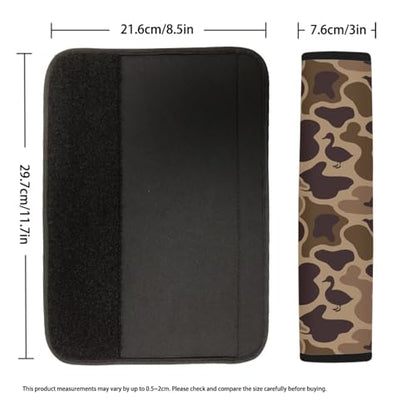 2Pcs Car Seat Belt Cover Pads, Anti-Slip Brown Duck Camo Shoulder Strap Protects Universal Auto Seat Straps for Vehicle Truck SUV Van Sedan, Backpack Straps - color: Brown Duck Camo