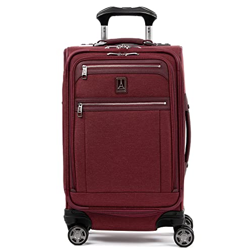 Travelpro Platinum Elite Softside Expandable Carry on Luggage, 8 Wheel Spinner Suitcase, USB Port, Suiter, Men and Women, Bordeaux Red, Carry On 21-Inch - color: Bordeaux Red, size: Carry-On 21-Inch