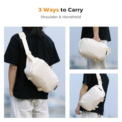 K&F CONCEPT Camera Sling Bag Crossbody Bag Waterproof Camera Shoulder Backpack DSLR/SLR/Mirrorless Camera Case - color: 06 Beige Medium