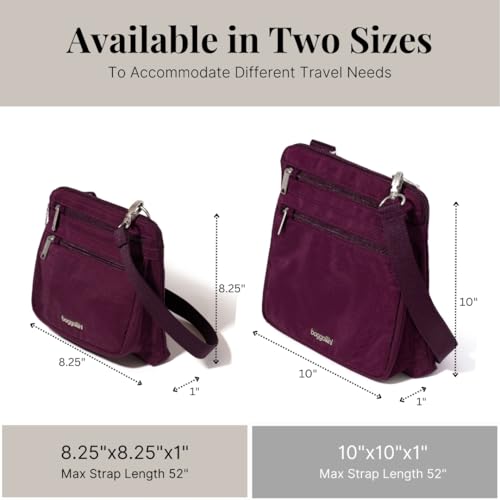Baggallini Securtex Anti-Theft Crossbody - color: Mulberry