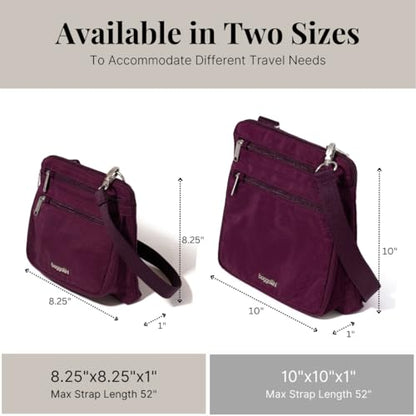Baggallini Securtex Anti-Theft Crossbody - color: Mulberry