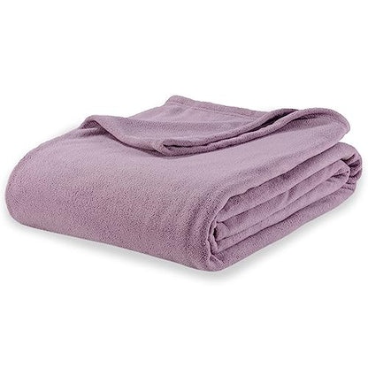 Berkshire Blanket Microfleece King Size Bed Blanket Lavender, Lightweight Soft Breathable Plush Micro Fleece Blanket for Bed Couch Sofa, 90x108 Inches - color: Lavender, size: King/Cal King