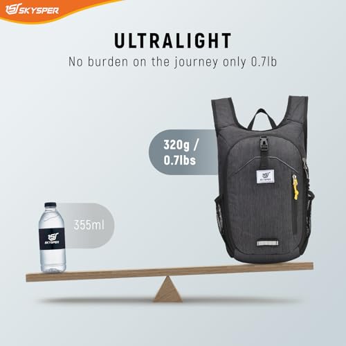 SKYSPER 10L Hiking Backpack Small Foldable Daypack Packable Lightweight Hiking Daypack Travel Day Pack for Women Men - color: Black