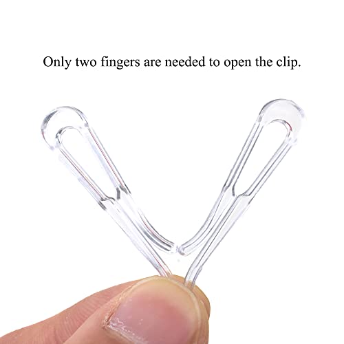 HAHIYO 1.5inch/38mm 200Pcs Clear Plastic U Shape Alligator Clip, Clothespin Fabric Clip Garment Shirt Folding Clip Toothless for Sewing Room Folding Sock Tie Pant Securing Fabric to Comic Book Board - size: Clear - 1.5 inches - 200 Count - Toothless