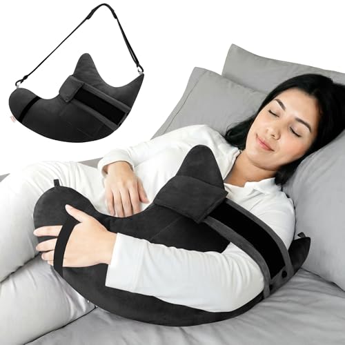Shoulder Surgery Pillow for Rotator Cuff Pain Impingement Replacement Recovery Aids Side Sleepers Body Post Arm Torn Injury Support Relief Supplies Broken Collarbone Neck Rehab Must Haves - color: Black, size: no Forearm Sling
