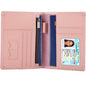 STAR VISTA Phoenix Leather Passport Holder, Calfskin Travel Wallet - RFID Blocking, ID Window, Zipper Pocket, Pen & Notebook Included, Pale Pink - color: Pale Pink Calfskin
