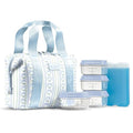Fit & Fresh Remi Lunch Bag for Women Work – Neoprene Lunch Tote with Containers & Ice Pack, Reusable Meal Prep Lunch Box, Large Capacity, Machine Washable, Blue Wallpaper Bows - color: Blue Wallpaper Bows
