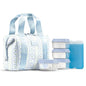 Fit & Fresh Remi Lunch Bag for Women Work – Neoprene Lunch Tote with Containers & Ice Pack, Reusable Meal Prep Lunch Box, Large Capacity, Machine Washable, Blue Wallpaper Bows - color: Blue Wallpaper Bows