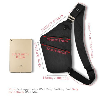 VADOO Sling Bag - Anti-theft Crossbody Shoulder Bag for Men and Women - color: Black