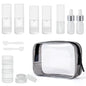 Travel Bottles for Toiletries,14pcs,Toiletry Bag,Airless Pump Bottles,Dropper Bottles,glass jars,Spray bottle,Leak Proof&Refillable,TSA Approved