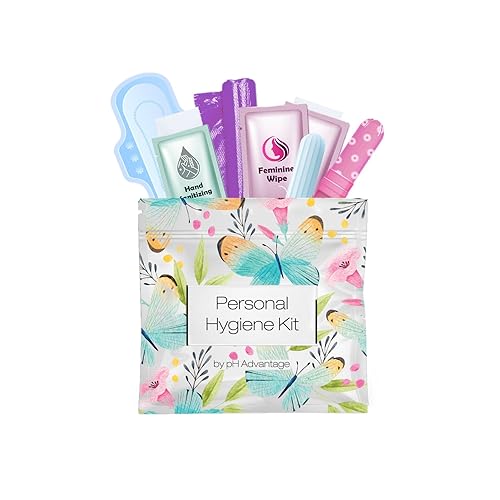 Menstrual Kit All-in-One | Convenience on The Go | Single Period Kit Pack for Travelling, Tweens & Teenagers | Individually Wrapped Feminine Hygiene Products (Butterflies) - color: Butterflies