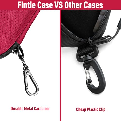 FINTIE Sunglasses Case, Hard EVA Shell Shockproof Sport Glasses Case with Metal Carabiner Travel Zipper Eyeglasses Holder - color: Red