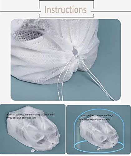 30 eco-friendly travel shoe bag storage bags, non-woven breathable dust-proof bag with rope, suitable for storing shoes and bags, isolate dust and keep shoes and bags clean and tidy. (15.7inX19.68in) - size: 15.7inX19.68in
