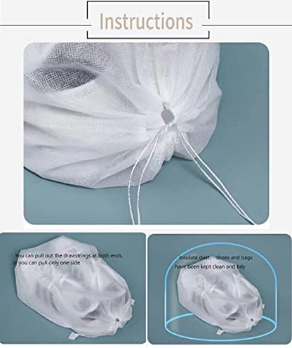 30 eco-friendly travel shoe bag storage bags, non-woven breathable dust-proof bag with rope, suitable for storing shoes and bags, isolate dust and keep shoes and bags clean and tidy. (15.7inX19.68in) - size: 15.7inX19.68in