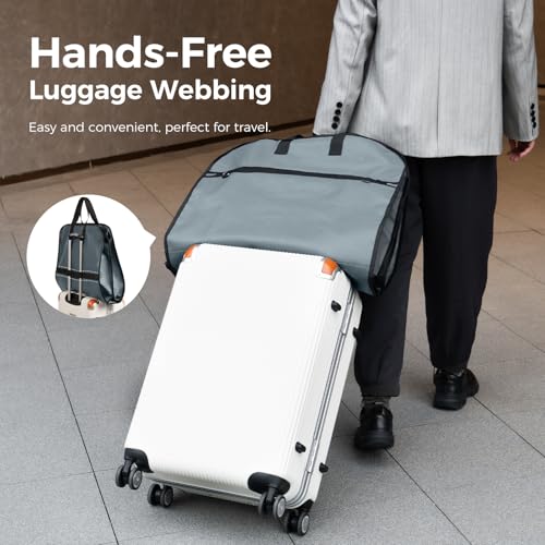pack all 43" Premium Gusseted Travel Garment Bag, Heavy Duty Hanging Suit Bag, Foldable Dress Bag for Closet Storage, Suit Cover Protector for Clothes Shirts Dresses Coats(Grey) - size: Plus