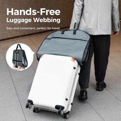 pack all 43" Premium Gusseted Travel Garment Bag, Heavy Duty Hanging Suit Bag, Foldable Dress Bag for Closet Storage, Suit Cover Protector for Clothes Shirts Dresses Coats(Grey) - size: Plus
