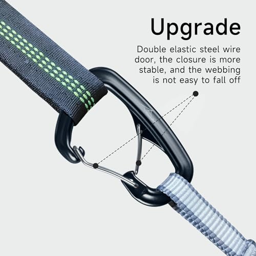 Heavy Duty Carabiner Clip Hook 8KN (1763 lbs), 2 PCS Ultra-Light Aluminum Caribeaners with Double Door D Ring Shape, for Hammock, Camping, Hiking, Backpacking, Dog Leash, Keychain Clip - style: 2#Rainbow-4pc