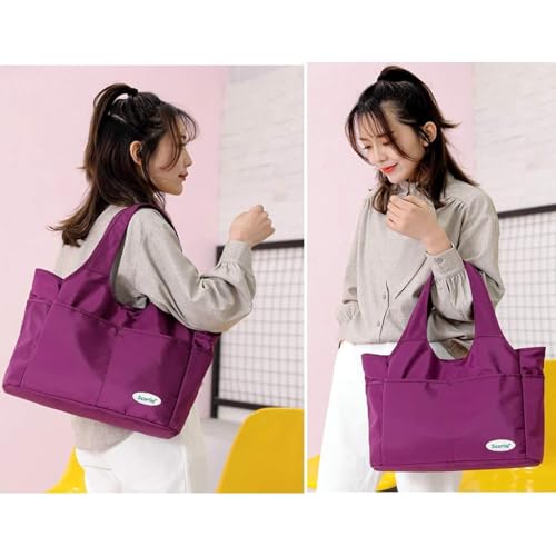 Extra Large Insulated Lunch Tote Bag for Women Men, Leakproof Cooler Lunch Box Shoulder Purse with Side Pockets for Work - Purple - color: Purple