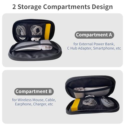 Electronics Organizer Travel Case, Cable Organizer Travel Essentials Tech Pouch,Suitable for Charger, Cable, Phone，Flash Drive,Black - color: Black