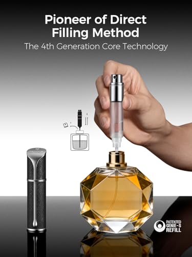 Travalo AQUA Refillable Perfume Atomizer, 5ml Travel Perfume Bottle with Easy Bottom Refill, Leak-Proof Mini Cologne Sprayer, TSA-Approved Pocket Fragrance Spray for Women & Men,1 Piece (Black) - color: BLACK