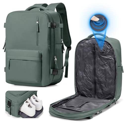 Vacuum Seal Travel Backpack Built-in Pump,Air Compression System Vacuum Vacpack Backpack Travel Bag for Women Men Carry On Suitcase Luggage Laptop Airlines Approved Daypack Space Saver Bags Dark Green - color: A3-dark Green