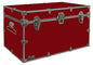 C&N Footlockers - XL Graduate Storage Trunk - Made in the USA - STEEL Footlocker for College Dorm Room & Summer Camp - 32 x 18 x 18.5 Inches (Red) - color: Red