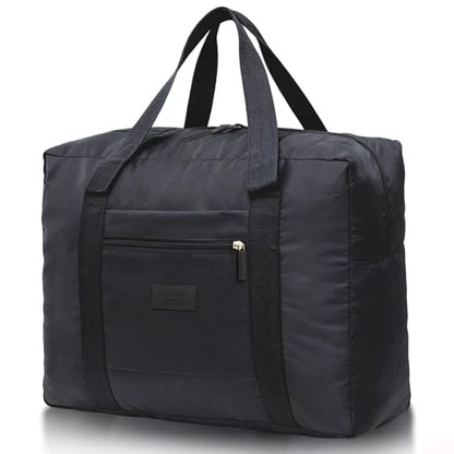 Travel Duffel Bag Lightweight Foldable Travel Bag for Women and Men Waterproof Tote Carry On Luggage Bag Weekender Overnight Bag (Black) - color: Black