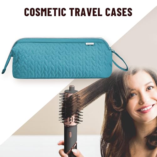 KarSyon Shark Flex Style Case for Dyson Airwrap Hair Dryer Brush Revlon Hair Tools Travel Bag Carrying Case Flat Curling Iron Organizer (Teal Blue) - color: Teal Blue