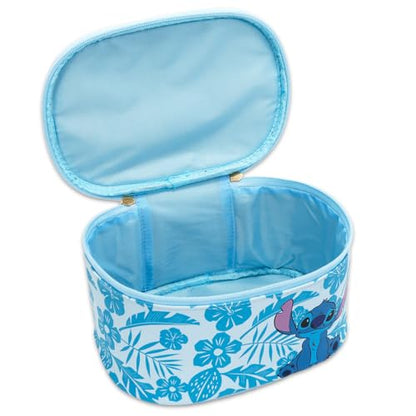 Disney Stitch Cosmetic Bag Set - Bundle with Oval Cosmetic Case for Makeup, Travel Size Toiletries Plus Bookmark, Stickers | Stitch Travel Bag for Girls, Women