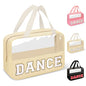 Dance Bag for Girls Chenille Letter Clear Makeup DANCE Stuff Bag,Toddler Dance Recital Gifts Ballet Cosmetic Zipper Pouch with Handle,Dance Competition Accessories Toiletry Storage Bag(DANCE-Beige) - color: DANCE-Beige