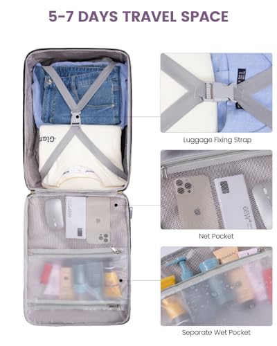 LOVEVOOK 50L Travel Backpack for Women & Men, Airline Approved Carry On Luggage with 3 Packing Cubes, TSA Overnight Bags, Waterproof Personal Item Bag, Weekender Essentials Backpacks fits 17" Laptop - color: Purple-beige-black, size: X-Large
