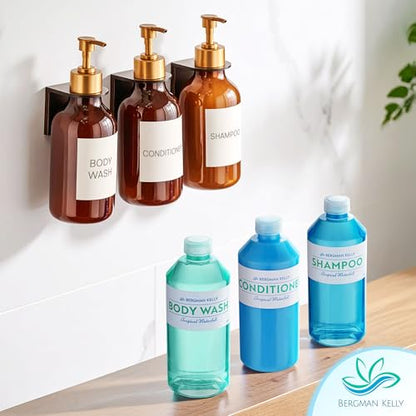 Bergman Kelly - Replacement Shampoo, Conditioner & Body Wash Refill Set - 12.6 oz, 3 Piece Set - Tropical Waterfall - for Dispensers - Delight Guests with Invigorating & Refreshing Hotel Hospitality - size: 12.6 Fl Oz (Set of 3)