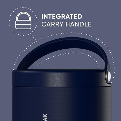 Hydrapeak 18oz Stainless Steel Vacuum Insulated Food Jar Kids for Hot and Cold Food, Wide Mouth Leak-Proof Soup Adults, 10 Hours 16 (Navy) (HP-Foodie18) - color: Navy, size: 18 Ounces