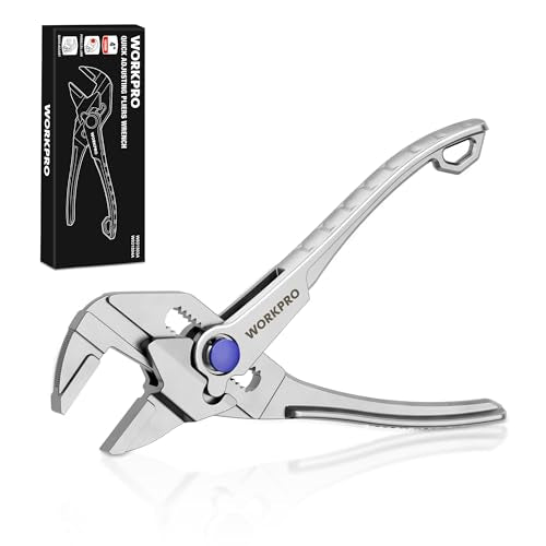 WORKPRO Mini Pliers Wrench, 4-Inch Smooth Jaw Plier, High-Toughness Alloy Steel Adjustable Wrench Pliers with Smooth Parallel Jaws, Anti-Rust Coating, EDC Plier for Tight Spaces & Versatile Use - color: Silver