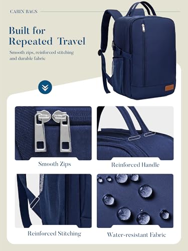 Lossga Travel Backpack, 18x14x8 Spirit Airlines Personal Item Travel Bag, Carry On Backpack Flight Aproved, Weekender Bags for Women and Men, 30L Water Resistant Lightweight Travel Backpacks - color: Navy, size: 30L