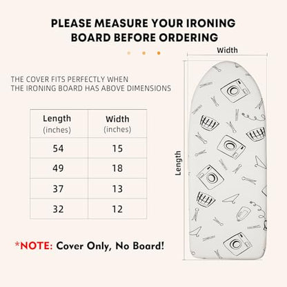 Seiritex Table Top Ironing Board Cover 12 x 32 inch, 3 Layers Small Iron Board Cover, Heat Reflective Thick Padding with Elasticized Edges (White) - color: White, size: 12x32