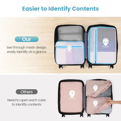 Cambond Mesh Packing Cubes for Travel Women - Lightweight Travel Bags Luggage Packing Organizer Travel Cubes for Suitcase with Handle
