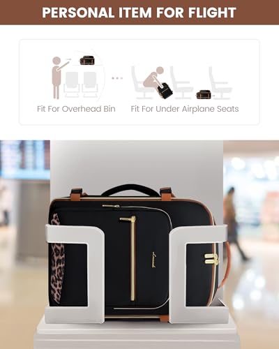 LOVEVOOK 50L Travel Backpack Flight Approved Carry on Backpack,3 Packing Cubes,Waterproof Personal Item Travel Bag,TSA Carry on Luggage Suitcase Travel Essentials,Gifts for Women & Men,fits 18" Laptop - color: Black-leopard Print, size: X-Large-50L-4Pcs